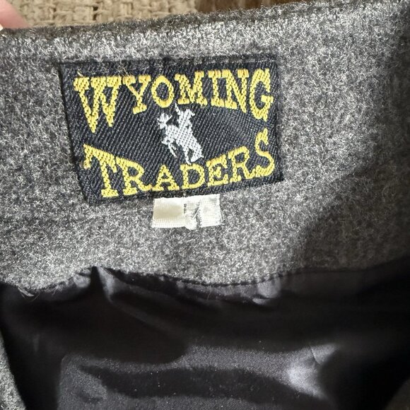 Wyoming Traders Wool Vest Large Western Cattle Rancher Rodeo 5 button front Gray - Picture 4 of 11